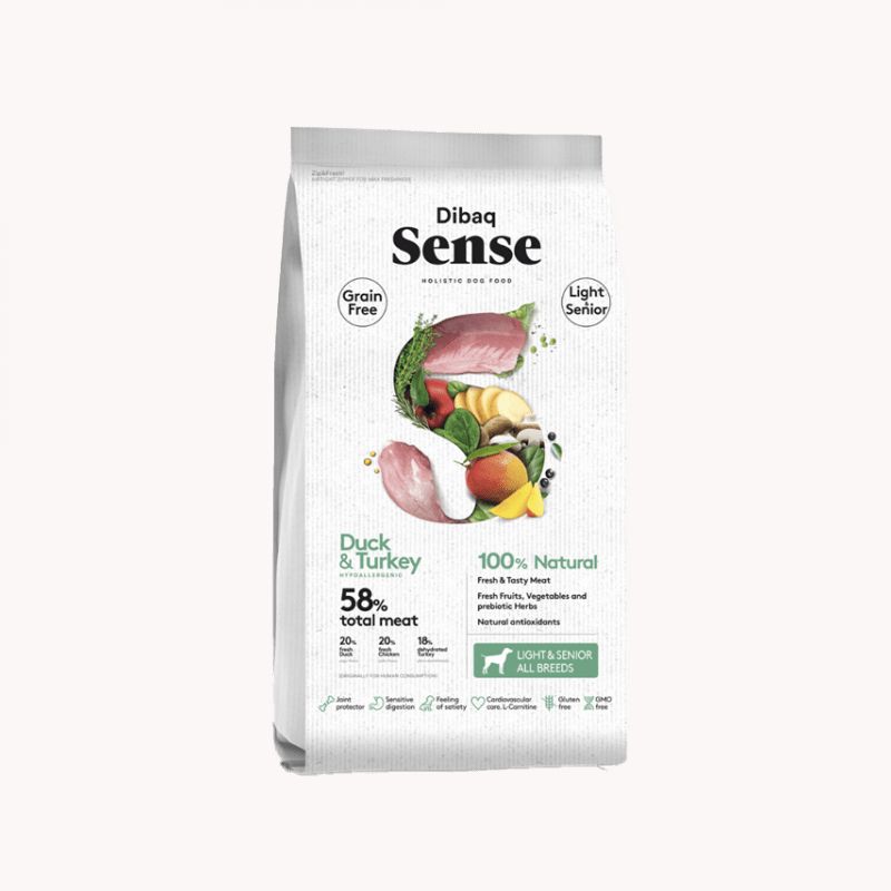 Dibaq SENSE LIGHT&SENIOR Grain Free Patka i Puretina 12kg Cijena