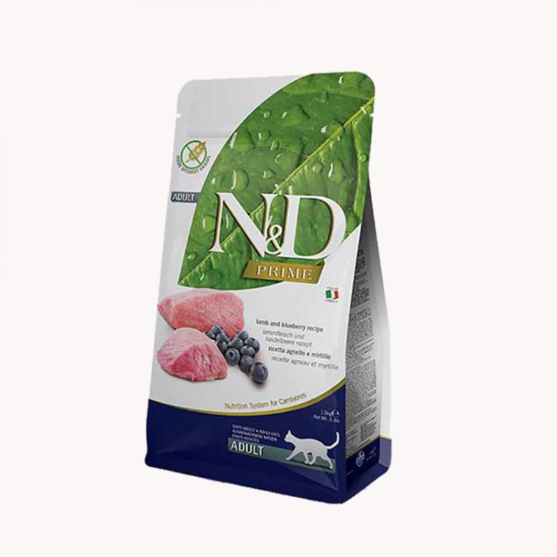 N&D PRIME ADULT CAT Grain Free Janjetina i borovnica 5kg Cijena