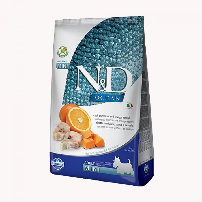 N&D PUMPKIN Grain Free ADULT MINI Bakalar i naranča 2,5kg Cijena