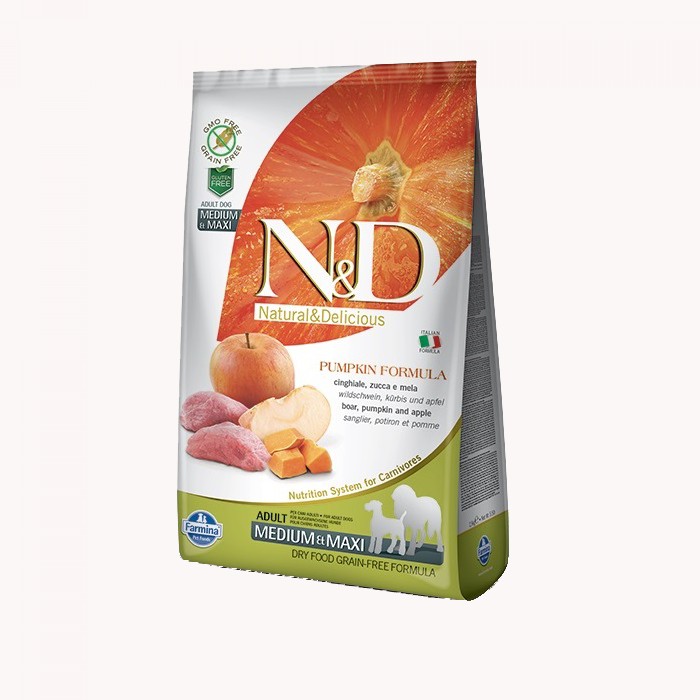 N&D PUMPKIN Grain Free ADULT MEDIUM/MAXI Divlja svinja i jabuka 12kg Cijena