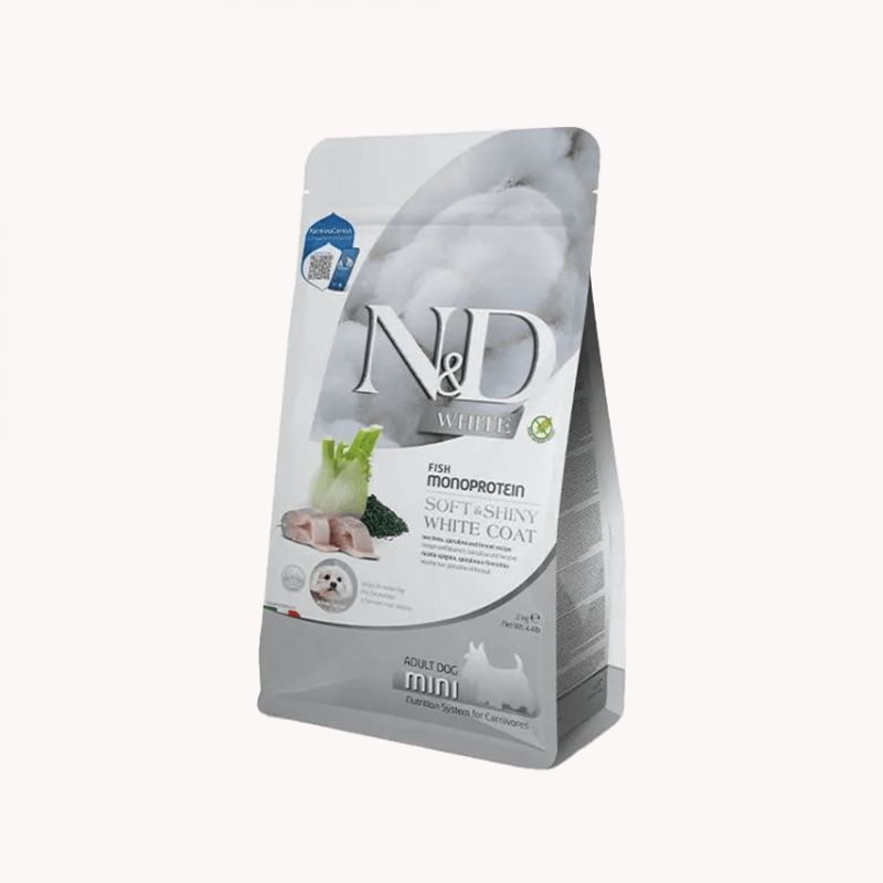 N&D Grain free WHITE MINI Brancin i spirulina-za bijele pse Cijena
